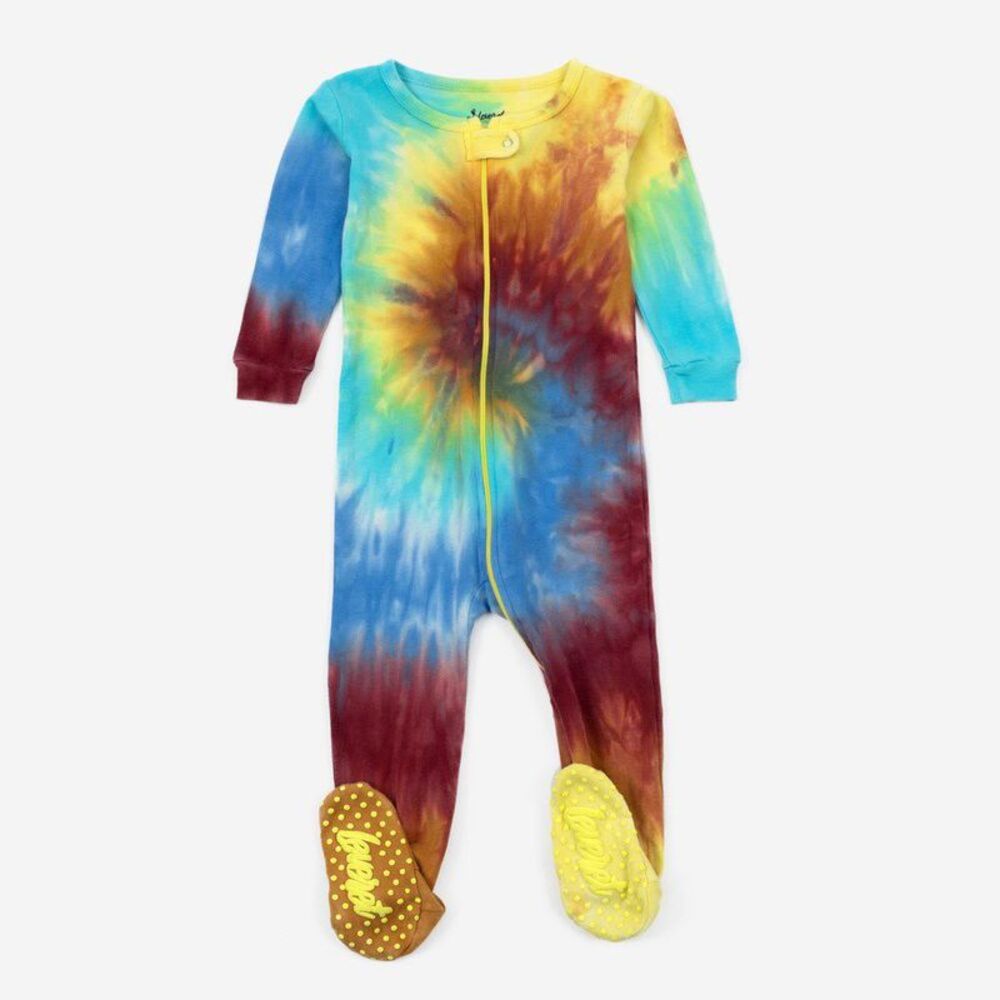 Leveret Footed Cotton Pajamas Tie Dye 1 Swirl 2